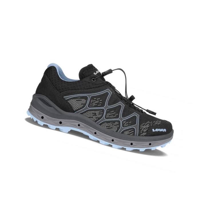 LOWA Aerox GTX LO WS Wanderschuhe Damen Black/Iceblue | PEML49305