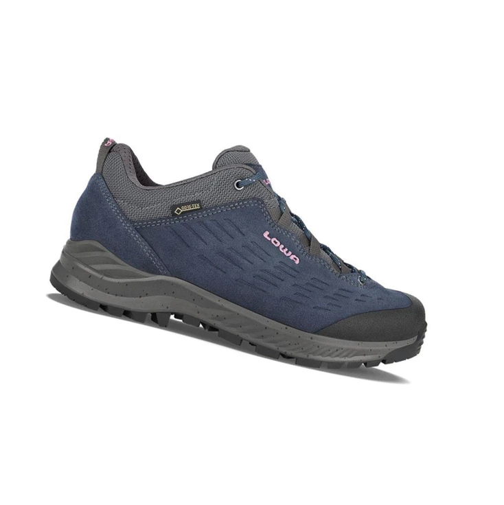 LOWA Explorer GTX LO WS Wanderschuhe Damen Navy/Lilac | VHUG38167