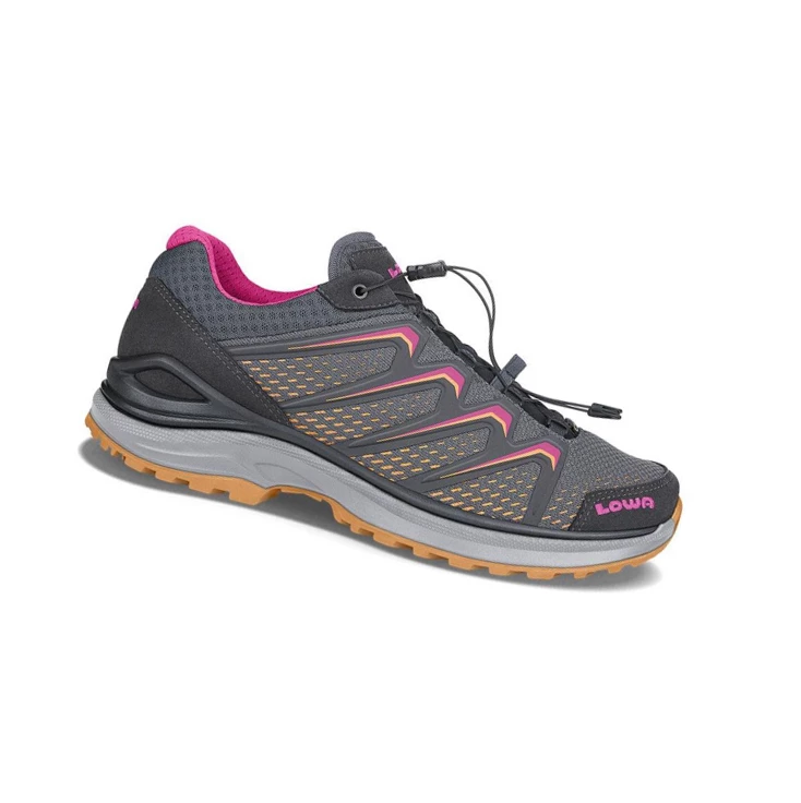 LOWA Maddox GTX LO WS Wanderschuhe Damen Grey/Mandarin | RTAI34279