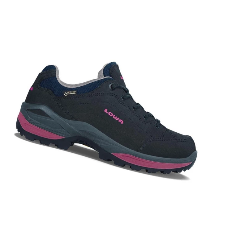 LOWA Renegade GTX LO WS Wanderschuhe Damen Navy/Berry | HZFM81204