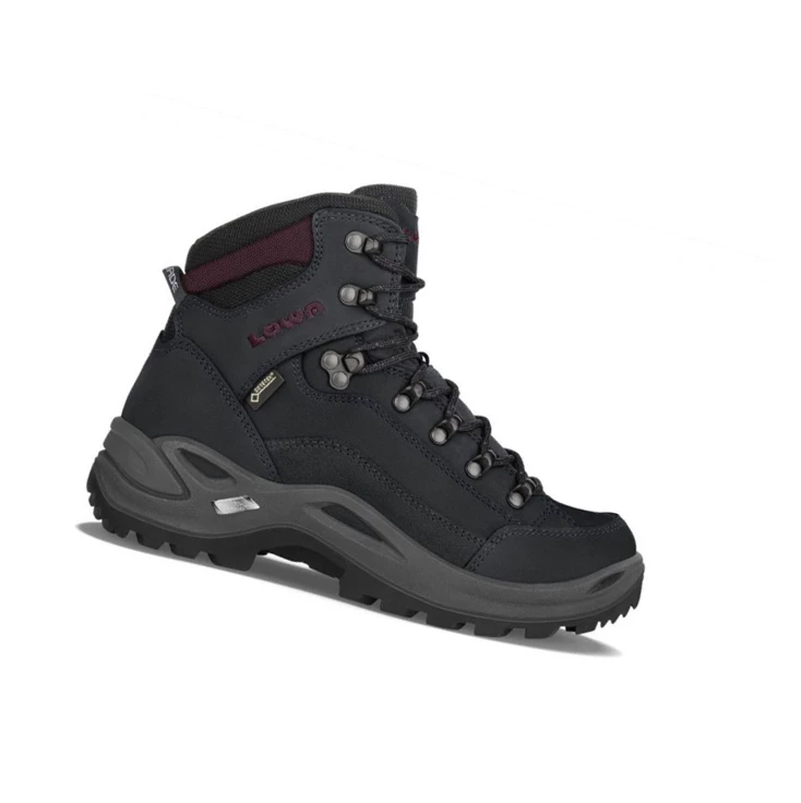 LOWA Renegade GTX Mid WS Wanderstiefel Damen Black/Burgundy | EXIU57089