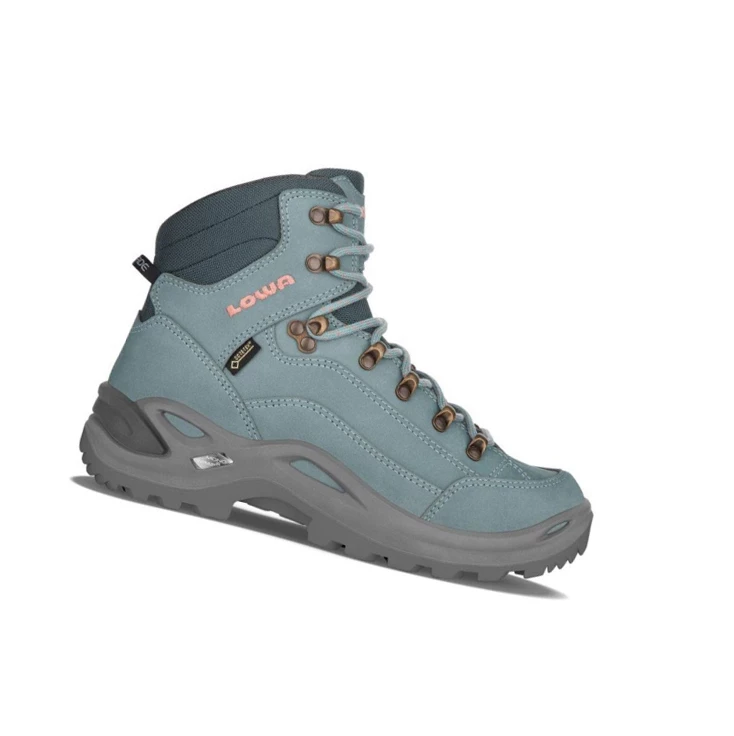 LOWA Renegade GTX Mid WS Wanderstiefel Damen Iceblue/Salmon | MWYH16548