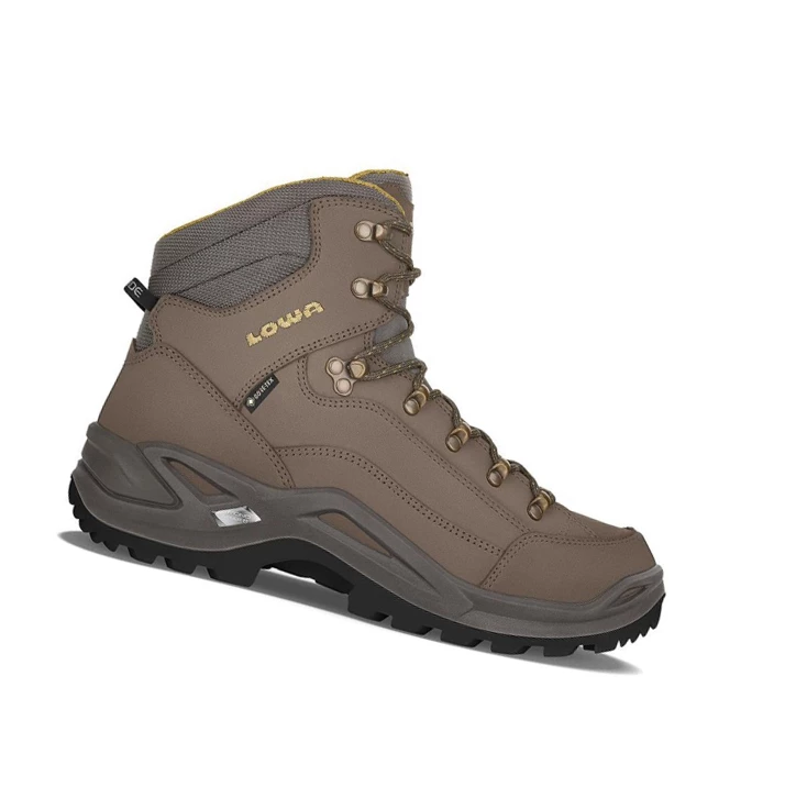 LOWA Renegade GTX Mid Wanderstiefel Herren Olive/Mustard | YQJZ48207