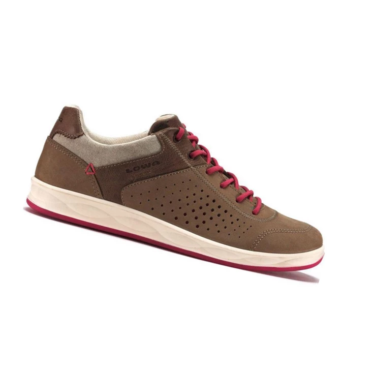 LOWA San Francisco GTX LO WS Wanderschuhe Damen Taupe/Berry | JVPW32465