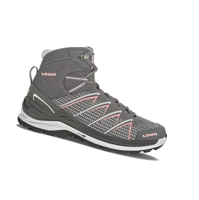 LOWA Ferrox Pro GTX Mid WS Wanderstiefel Damen Graphite/Salmon | YVJF68034